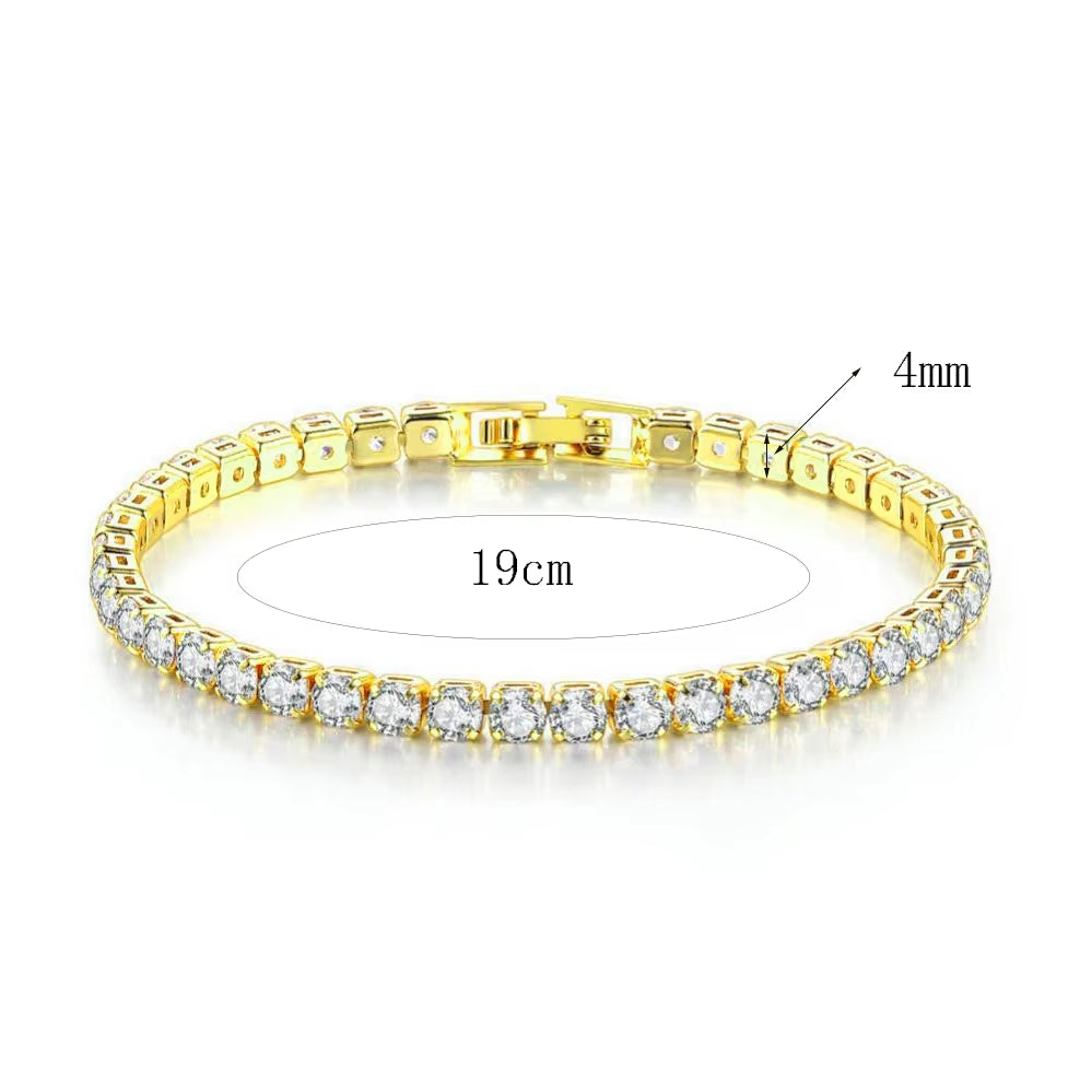 Stackable Gold Bracelets Bangles for Women Girls 14K Gold Plated Cubic Zirconia Tennis Bracelet Stainless Steel Jewelry Gifts